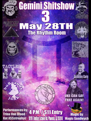 buRgandy juRk past show flyeR: 5-28-22 Rhythm Room